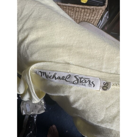 Michael Stars Pale Yellow Tunic Tee Details O/S - Picture 4 of 6